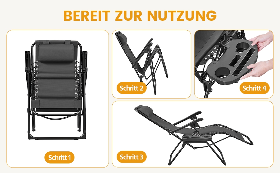 Розкішна садова лежанка Yaheetech з підголовником та тримачем для напоїв - розкладний лежак для відпочинку на вулиці