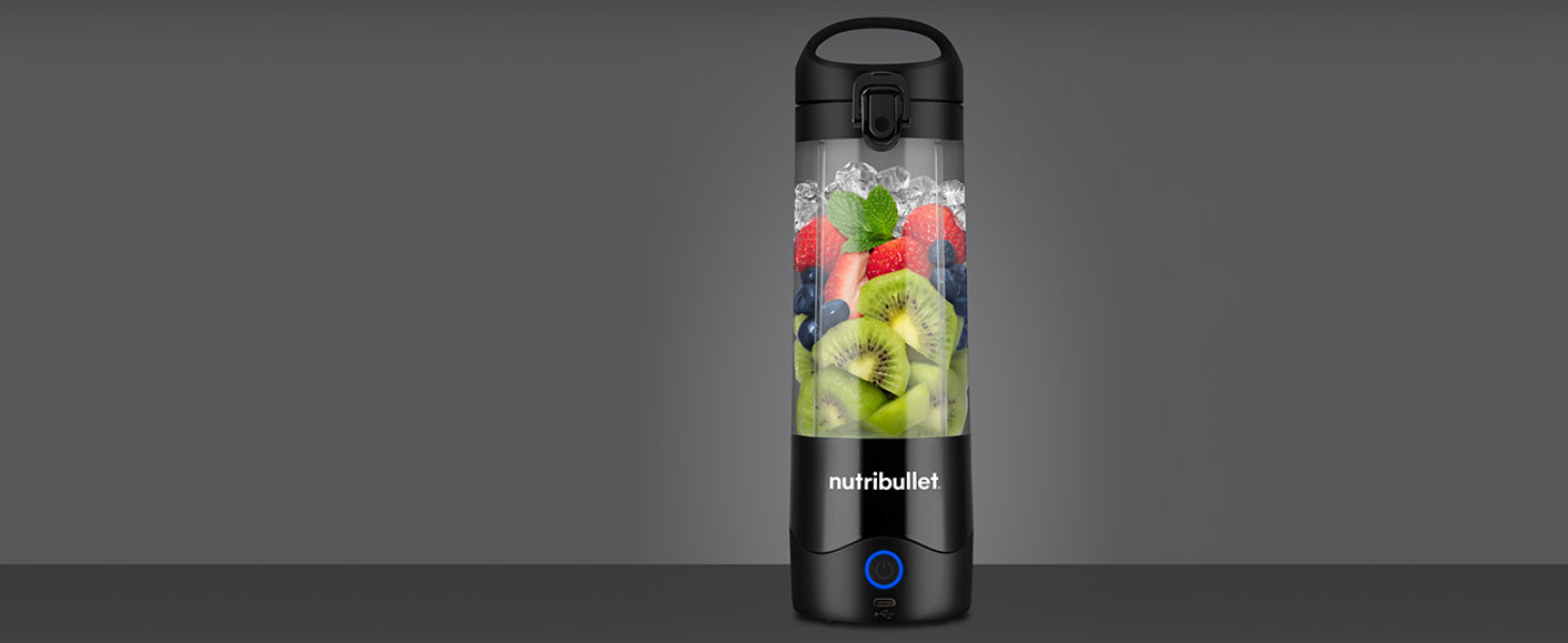 Портативний блендер Nutribullet 475 мл, тритан, USB-C, 4-точкове лезо, NBP003MA (чорний)