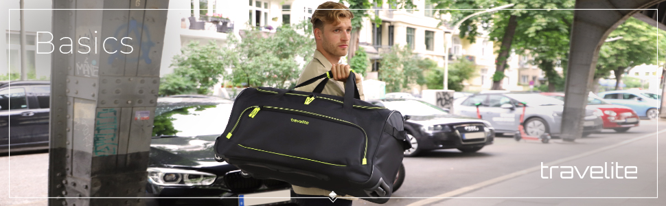Дорожня сумка на колесах Travelite Basics Fresh L, 89 літрів, жовта, 71 см