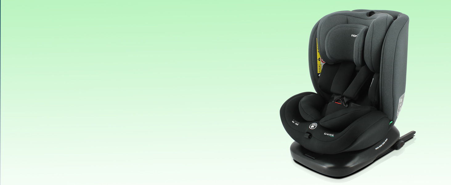 Автокрісло Nania Dune 0-36 кг, I-SIZE, 360° обертання, Isofix, регульована спинка та підголовник, сіре