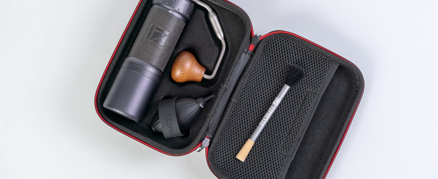 Кавомолка ручна 1Zpresso J-Ultra, сірий колір, конічні жорна, складний руків'я, магнітний контейнер 40г, регулювання помелу, швидка кавомолка для еспресо