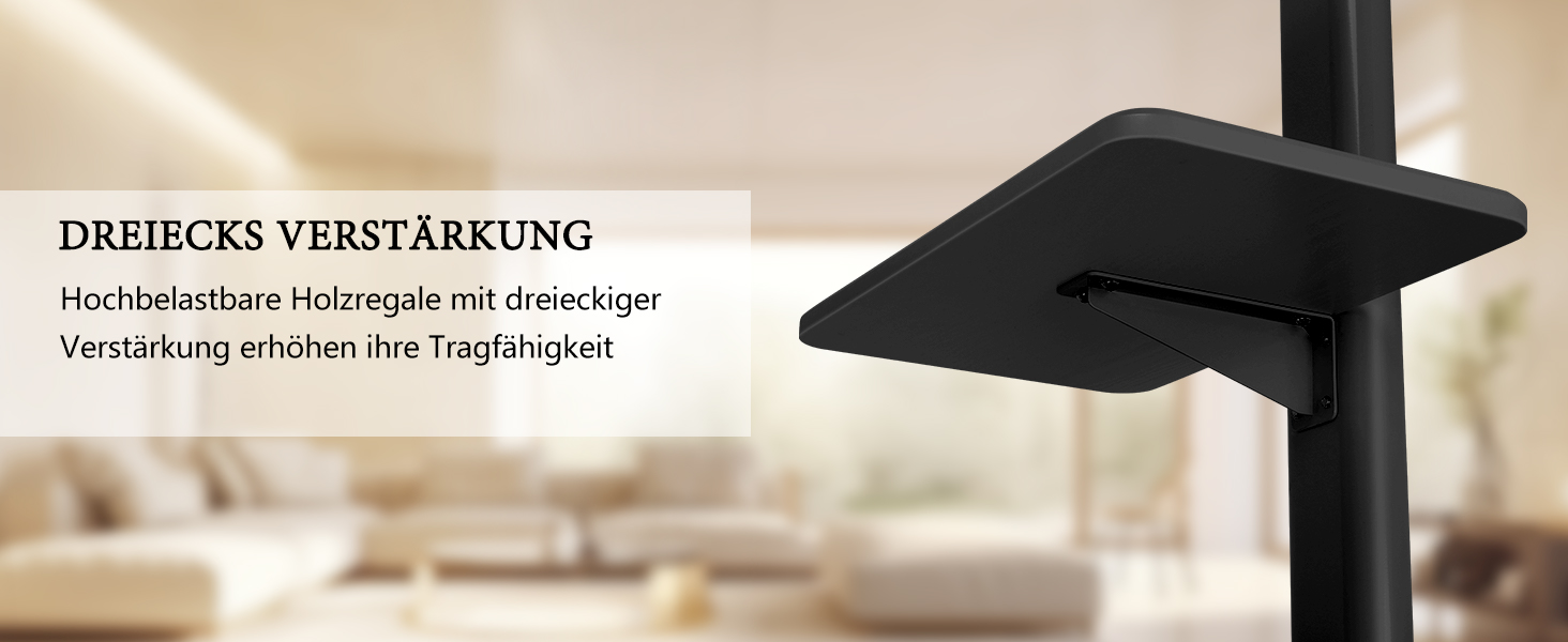 Мобільний телевізійний тумба Hellsehen для LED/LCD/OLED TV 32-70 дюймів (до 45.4 кг), чорна, з регулюванням висоти та фіксаторами коліс