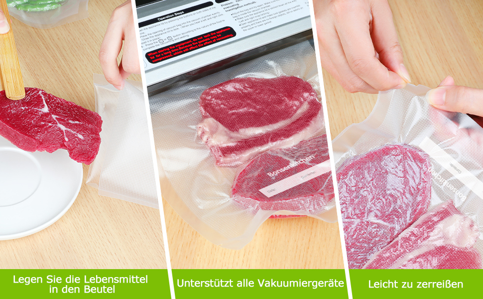 Пакети вакуумні Bonsenkitchen Profi 20x30 см (100 шт) для харчових продуктів, Sous Vide, BPA-free
