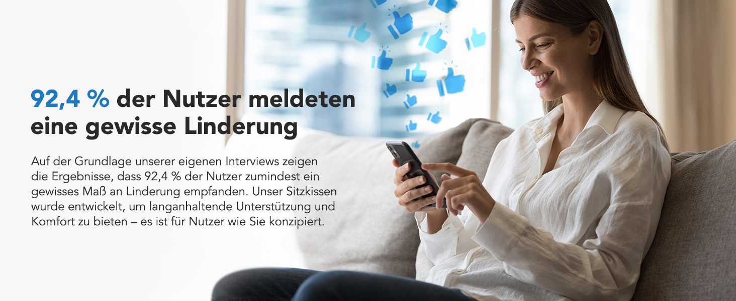 Подушка для офісного крісла HUANUO: велика подушка з піною Memory Foam. Зняття напруги з попереку та куприка. Підходить для офісних крісел, авто та інвалідних візків. Ідеально для тривалого сидіння. Нековзна поверхня.