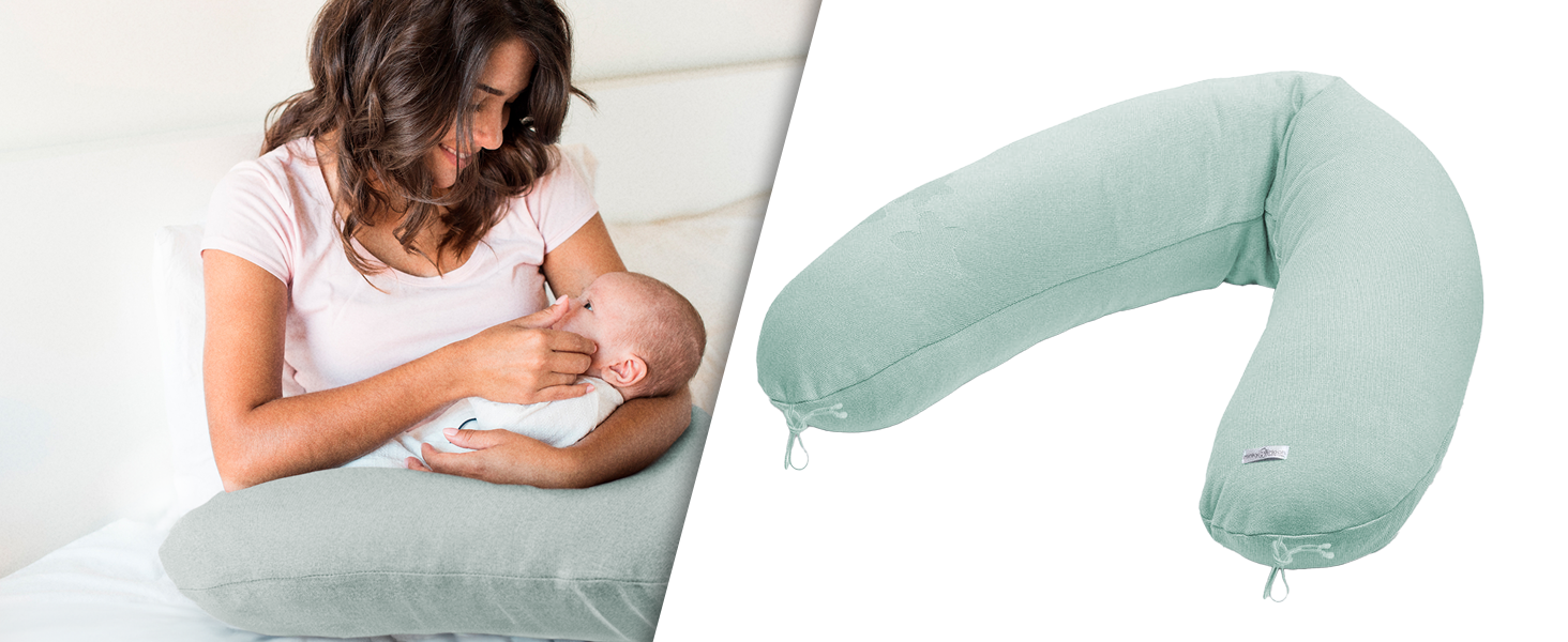 Подушка для годування Stillkissen XXL з органічної бавовни та наповнювачем з капоку | велика подушка для годування та пляшечки | вагітна подушка для сну на боці | антиалергенна та тиха | 190x30 см, кремовий колір, перкал
