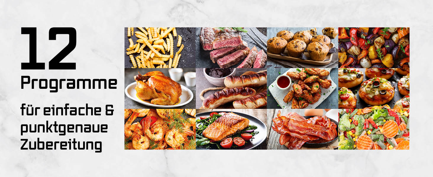 Фритюрниця повітряна Gourmetmaxx FryUp з вертикальною подвійною камерою, 10 літрів (2x5л), сенсорний дисплей