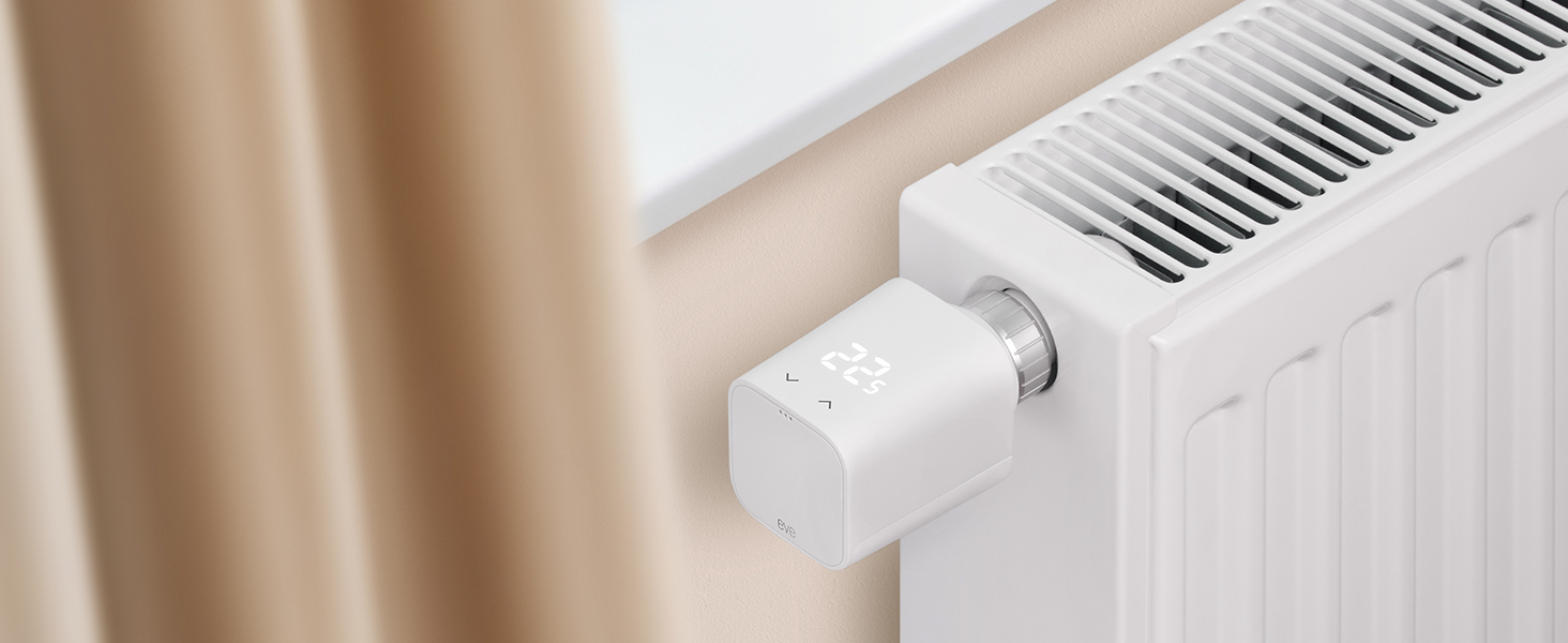 Eve Thermo (Matter, 5-те покоління) - Розумний термостат на радіатор, економія тепла, сумісний з Alexa, Apple Home, Samsung SmartThings, Google Home, Matter