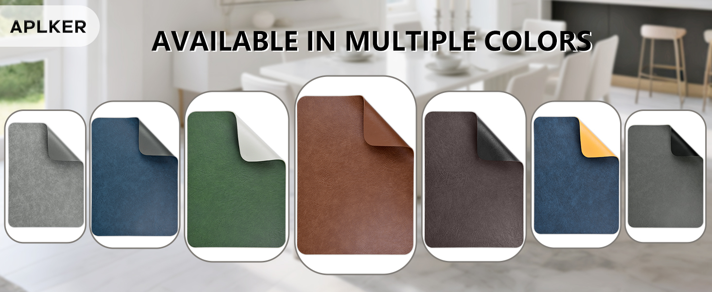 Набір підставок під тарілки 6 шт., неслизькі, миючіся, з кожній стороні, з штучної шкіри, термостійкі, 40 x 30 см (коричневі)