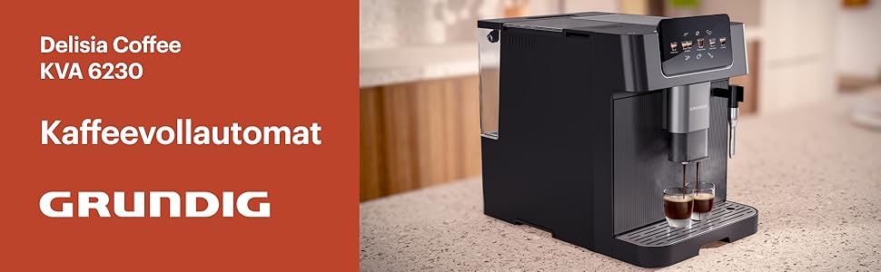 Кавомашина автоматична Grundig KVA 6230, 19 бар, сталева кавомолка (13 ступенів), капучинатор, підігрів чашок, чорний/сріблястий