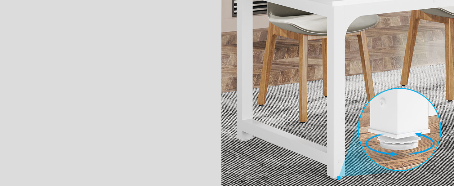 Стіл Tribesigns 180x80 см, індустріальний кухонний стіл для 6-8 осіб, прямокутний стіл для їдальні, кухні, вітальні, з міцними металевими ніжками (Білий)