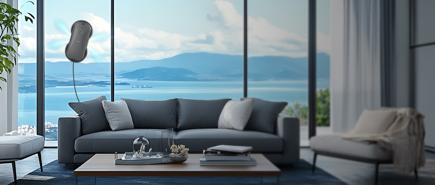 Робот-прибиральник вікон Tuntun W12pro: 5300Pa, 4-Wege система, інтелектуальна навігація, бокс для зберігання, для гладких поверхонь