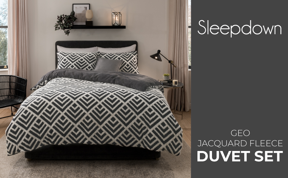 Комплект термопостільної білизни Sleepdown Geo Jacquard Fleece двоспальне ліжко (200x200 см) рум'яна рожево-білий