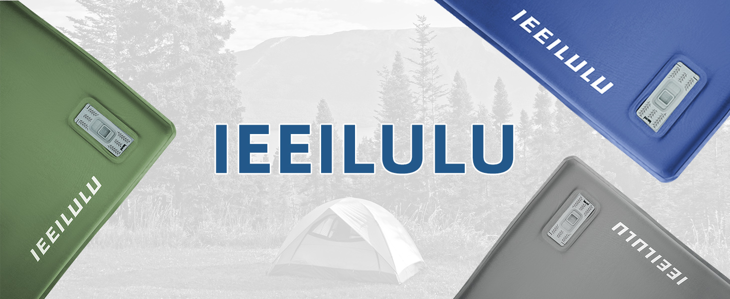 Самонадувний кемпінговий килимок IEEILULU з електричним насосом, водонепроникний матрац із пінополіуретану 8 см для туризму, намету та відпочинку на природі (Сірий)