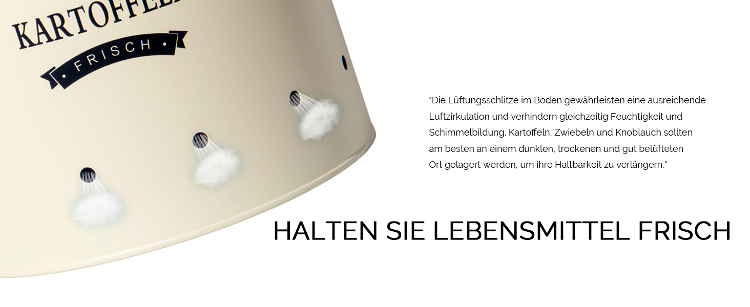 Набір контейнерів для картоплі Theo&Cleo, ретро дизайн, металевий контейнер для зберігання картоплі, кухове зберігання, бежевий колір