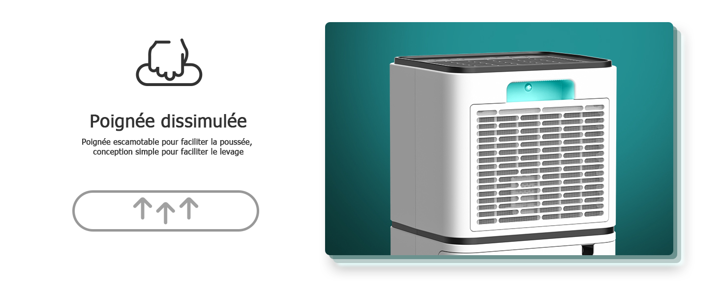 Електричний осушувач повітря 12л/24г з сенсорним керуванням, 3-кольоровим дисплеєм та таймером, для дому та швидкого сушіння білизни, ванної кімнати, підвалу, білий