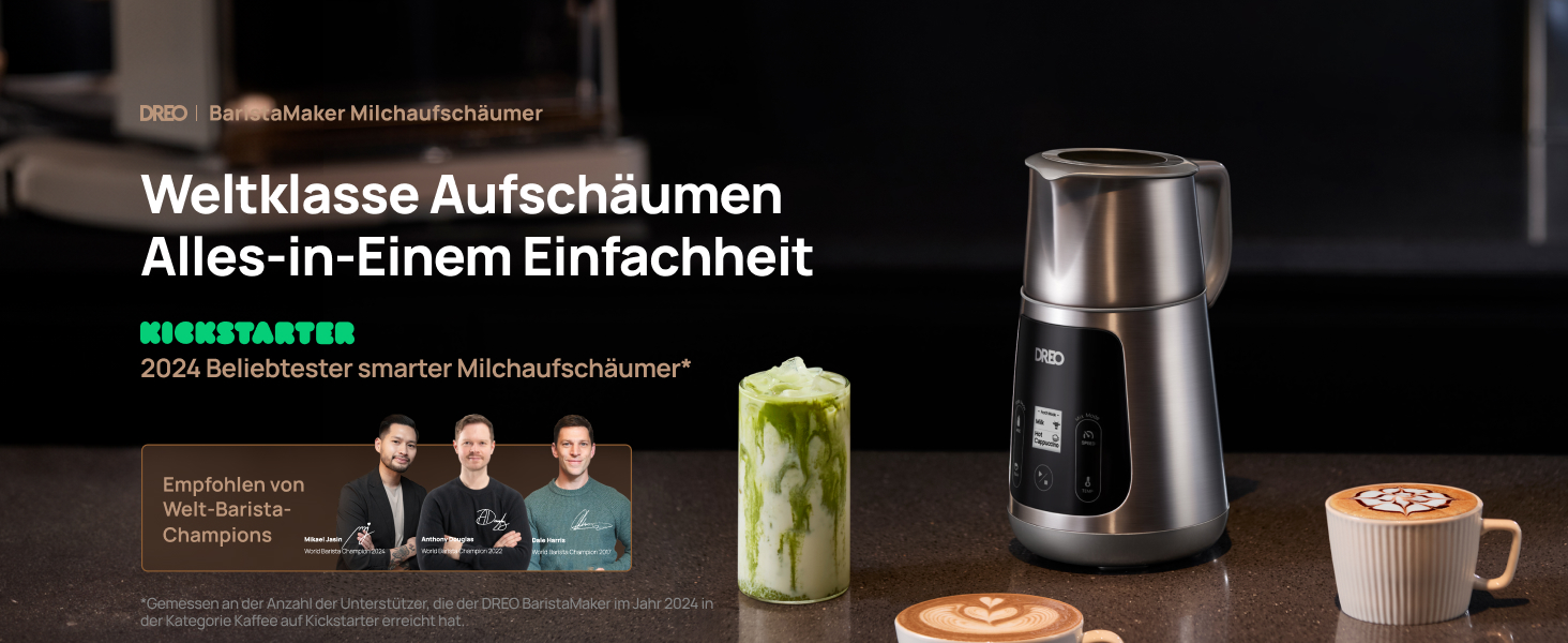 Dreo автоматичний спінювач молока All-in-1, 800 мл, срібний. Спінювач для лате-арту, гарячих та холодних напоїв, 30+ рецептів, для миття в посудомийній машині