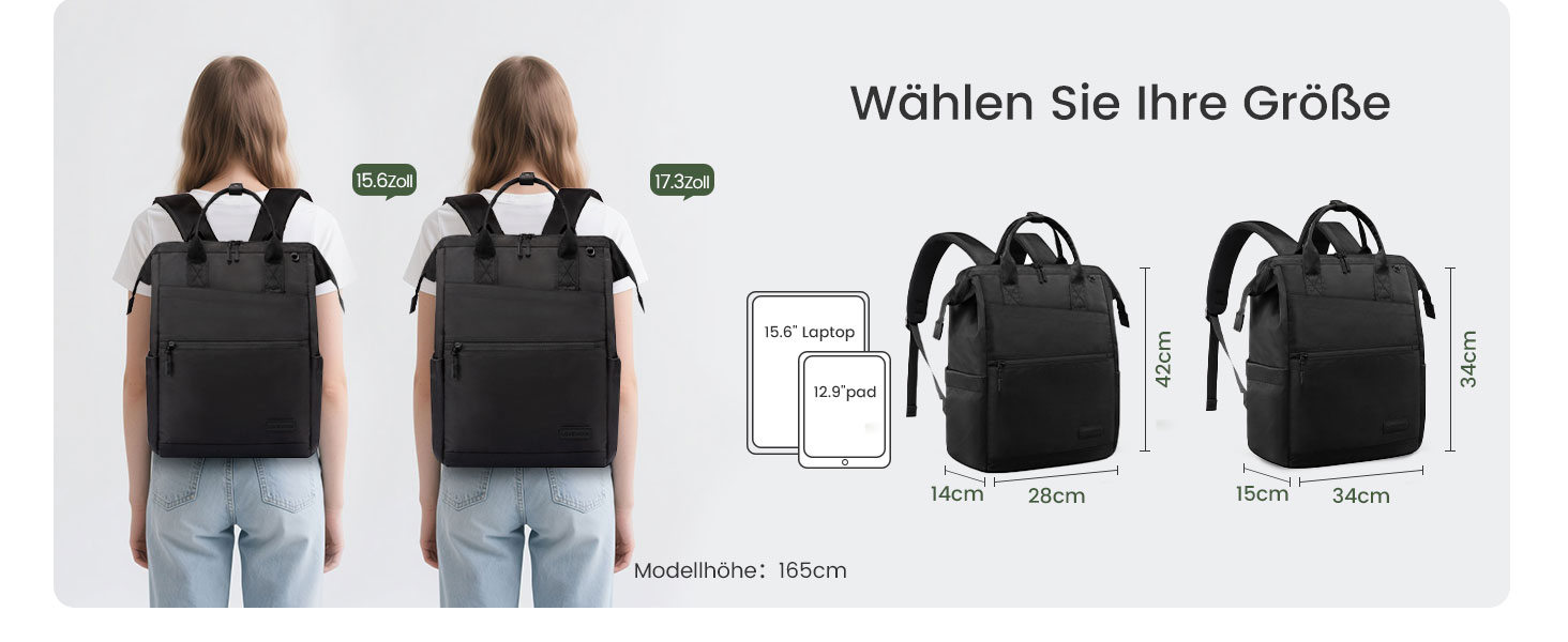 LOVEVOOK Рюкзак для жінок, 15.6 дюймів, рюкзак для школи, підліток, дівчина, велика кишеня для пляшки, велике відкриття, сумка для роботи, шкільний рюкзак, рюкзак для подорожей, універсітету, чорний