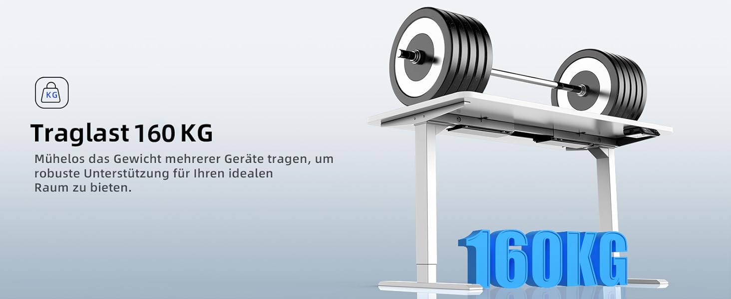 Електричний регульований стіл MAIDeSITe з 2 моторами, 4 пам'яттю та захистом від зіткнень (72-120 см, білий)