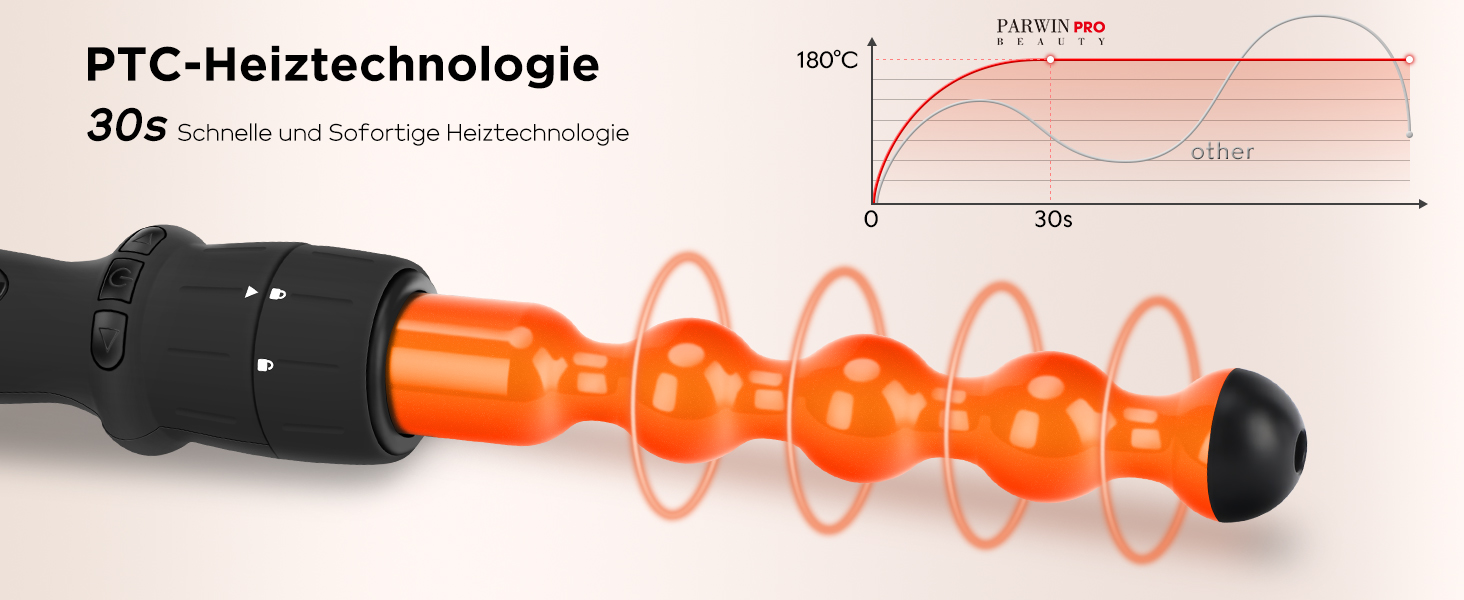 Професійний локон-інструмент Parwin Pro Beauty Lockenstab 7-в-1 з керамічним покриттям, LCD-дисплей, 100-230°C
