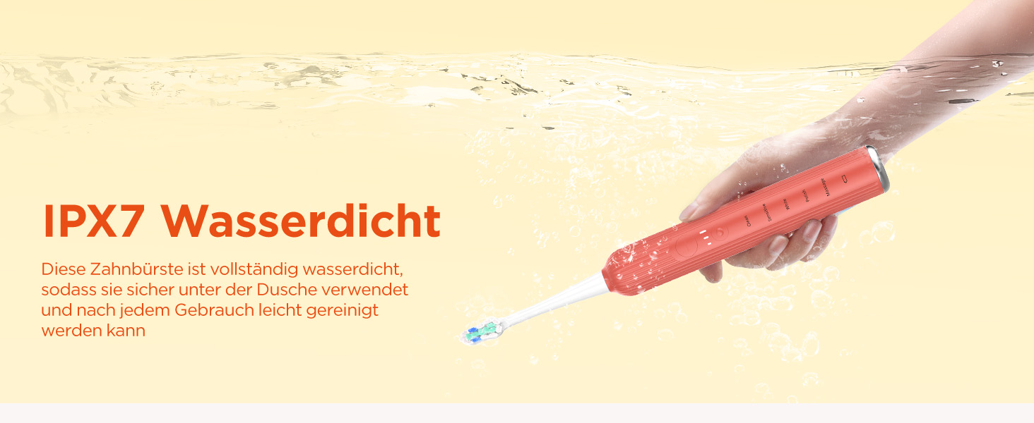 Електрична зубна щітка звукового типу для дорослих та дітей Rosenrot, 5 режимів, 3 інтенсивності, таймер, 8 насадок, етитуй