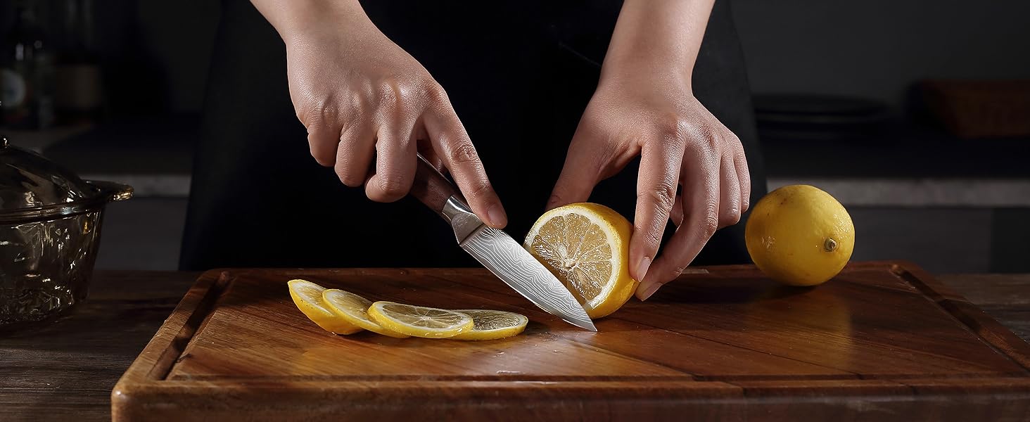 Набір кухонних ножів YOTSUBA 8 предметів з дерев'яним блоком, точилка, ножиці, кухонні ножі з нержавіючої сталі