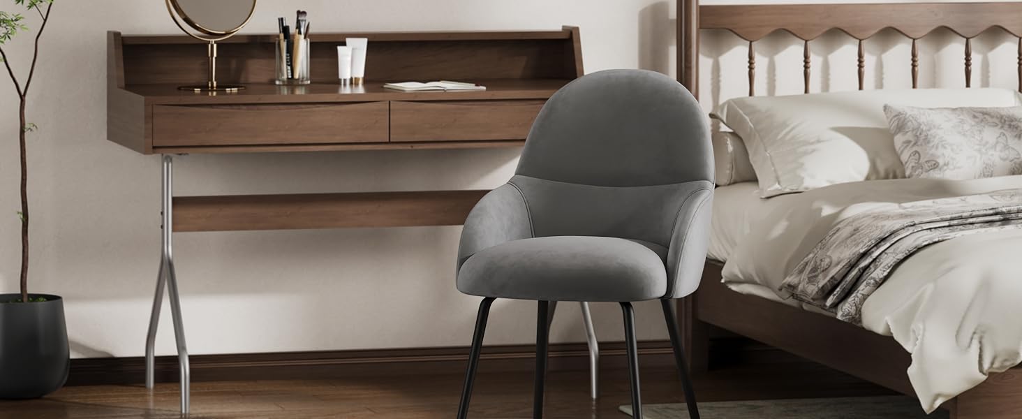 6 стільців для їдальні з підлокітниками – ергономічні оббиті стільці, сучасні кухонні стільці з льоновим покриттям та металевими ніжками, для вітальні, їдальні, кухні, бежевий колір, комплект 6 шт.