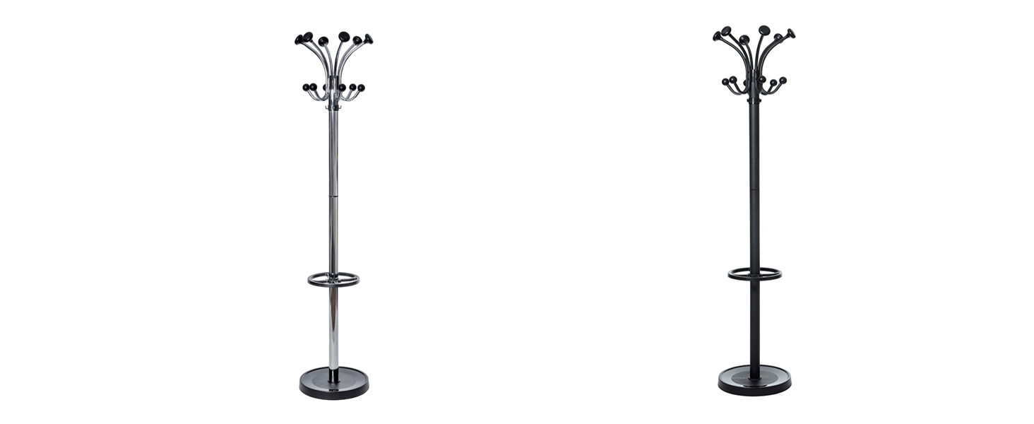 Підвісна шафа-органайзер MAUL Nebula з 20 гачками та тримачем для парасольки, срібно-чорний колір