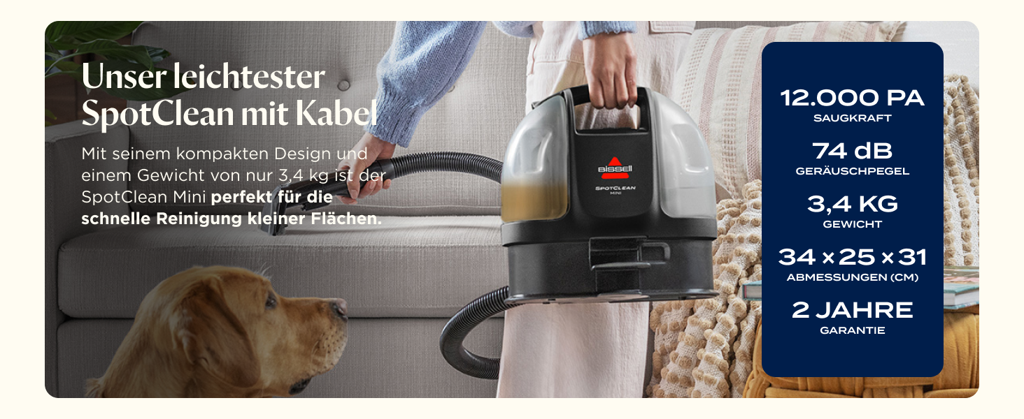 Портативний мийник для килимів Bissell SpotClean Mini 41491 - компактний, для дому та авто