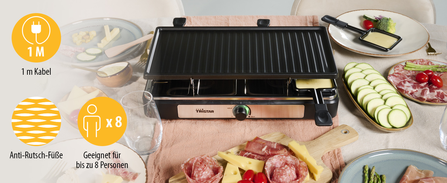 Ракле гриль Tristar RA-2746 на 8 осіб – чорний, 1400 Вт