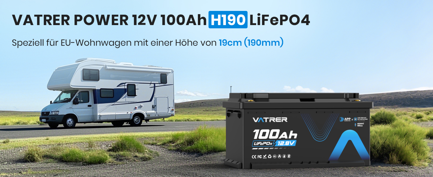 LiFePO4 акумулятор VATRER POWER 12V 300Ah з системою самопідігріву (LN5, 100Ah)
