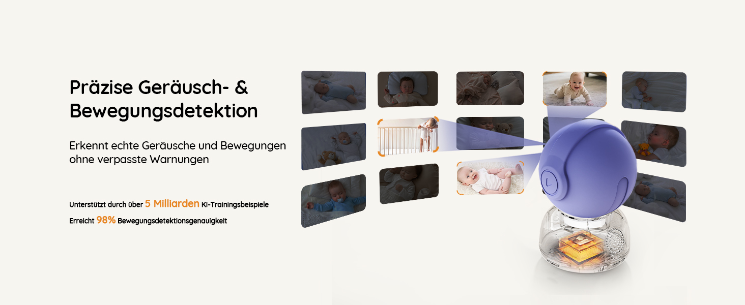 Відеоняня BOIFUN 2K/3MP з камерою Wi-Fi, нічним баченням, 5