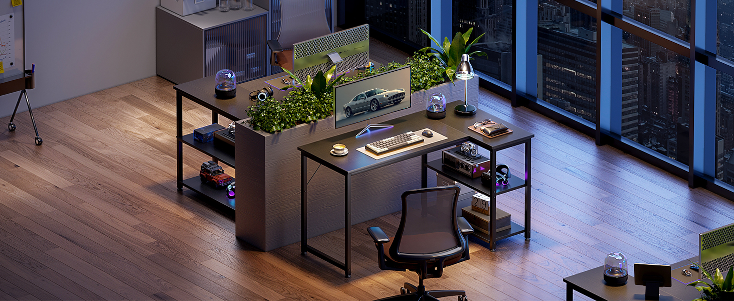 Ігровий стіл Coleshome 120x70 см, кутовий, з відкидною полицею, чорний