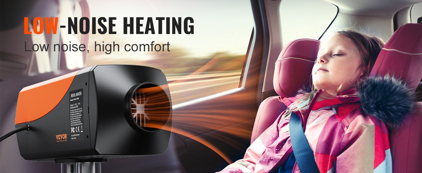 Електрична дизельна опалювальна установка VEVOR 12V 5-8kW з LCD-дисплеєм, пультом та Bluetooth-APP (базова модель, роздільна установка)