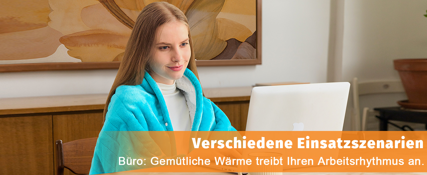 Електрична ковдра BOMOVA з автовимкненням, тепла та м'яка ковдра для дому, 10 режимів нагріву та таймер, подарунок для жінок, 130x180 см, колір блакитний