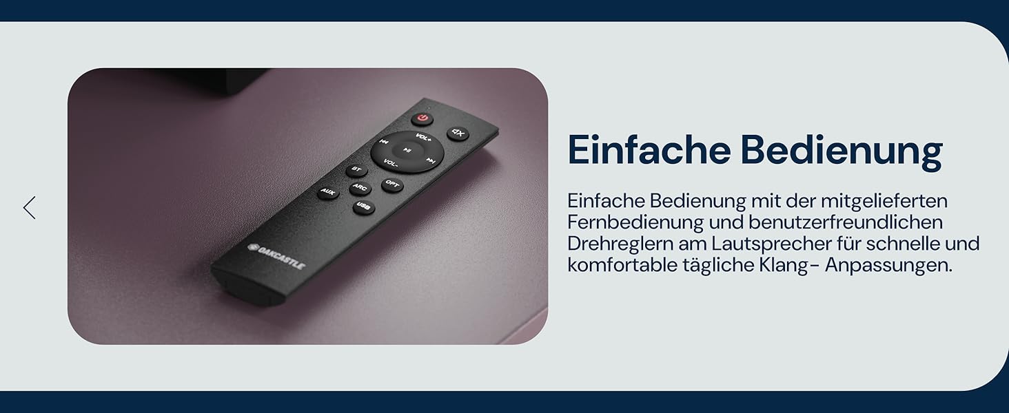 Акустична система Oakcastle BK100 Bluetooth 5.4, 60 Вт 2.0 полочні HiFi колонки для телевізора з HDMI ARC та ПК для геймінгу, з пультом керування (Чорний)