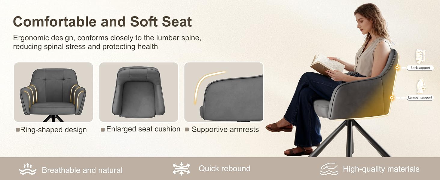 YOUDENOVA Комплект з 2-х обідніх стільців, 360° обертання з підлокітниками, оксамитовий м'який стілець для обідньої кімнати, кухні, вітальні та офісу, стільці для обідньої кімнати темно-сірий, комплект 2 шт.