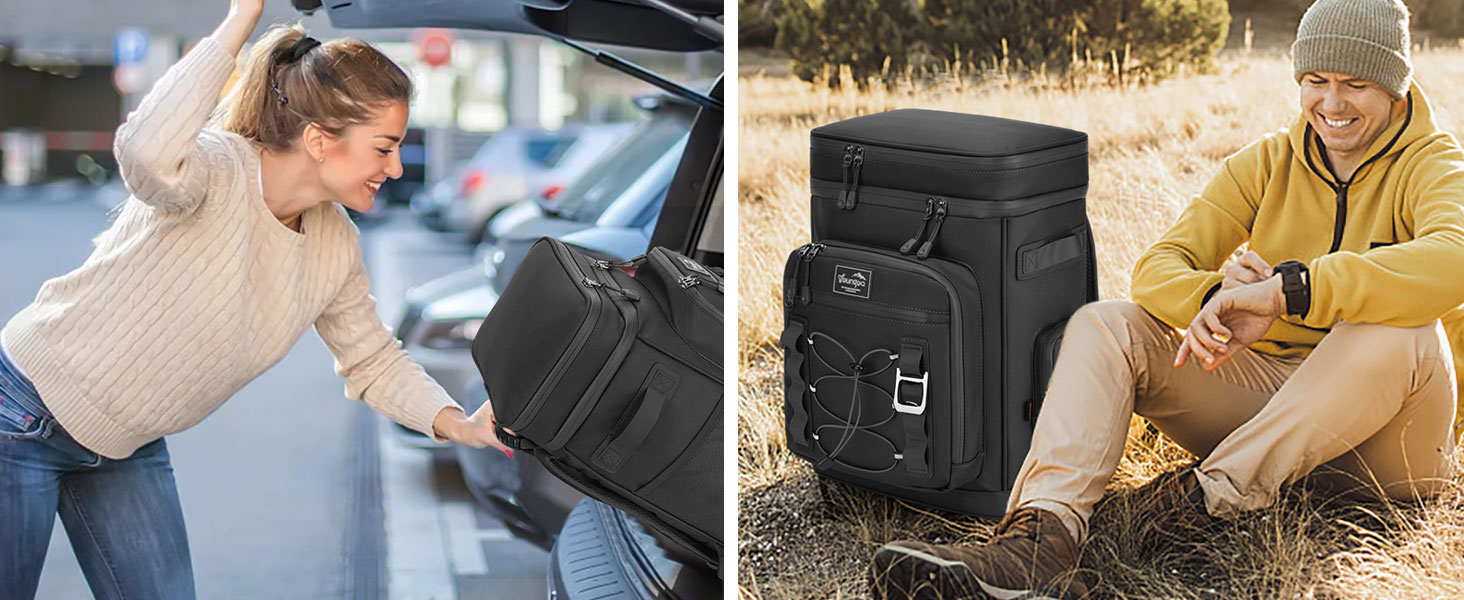 Терморюкзак охолоджуючий, 30L, водонепроникний, для пікніка, пляжу, кемпінгу, відпочинку на природі (зелений/чорний)