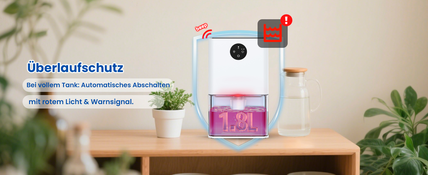 Електричний осушувач повітря для підвалу та квартири 1800 мл з таймером, нічним світлом та автоматичним відтаванням. Тиха робота, 7 кольорів.