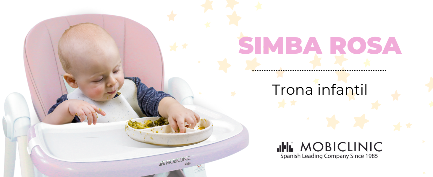 Дитячий стільчик Mobiclinic® Kids, Simba, з регульованою висотою, складаний, з підносом, зелений, для дітей