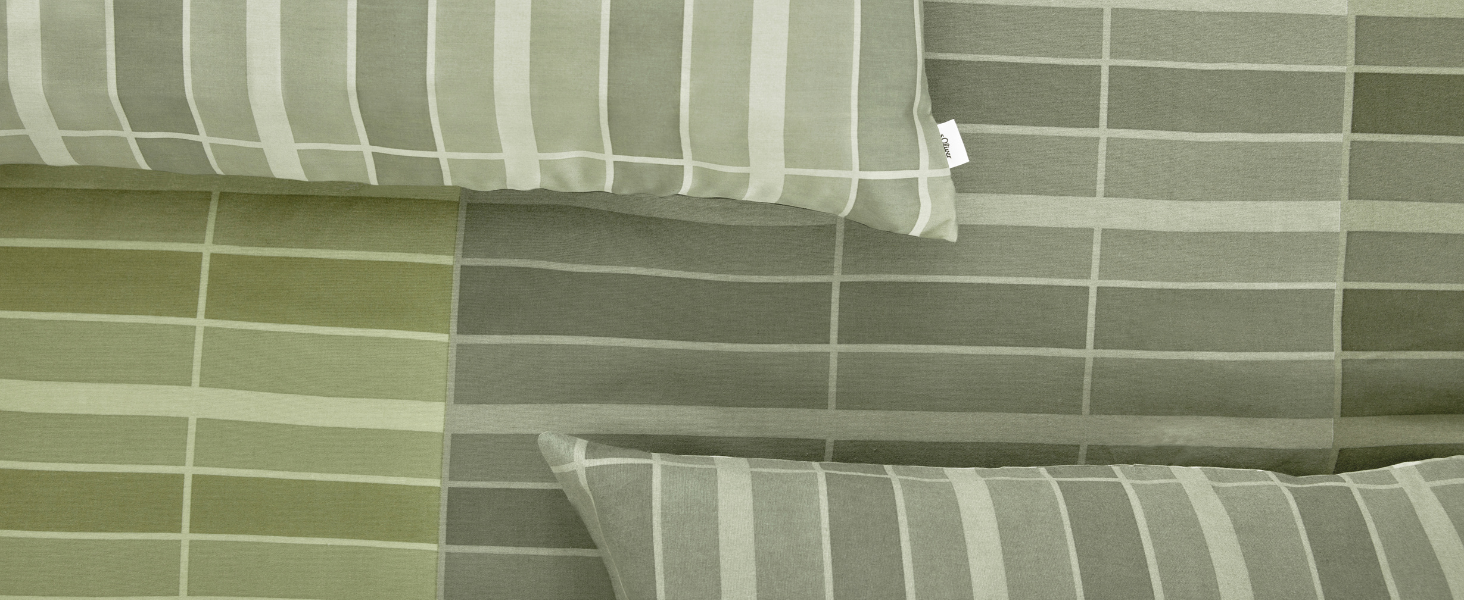 Постільна білизна s.Oliver Satin-Flanell бавовняна, бежева в клітинку, 135x200 см та 80x80 см