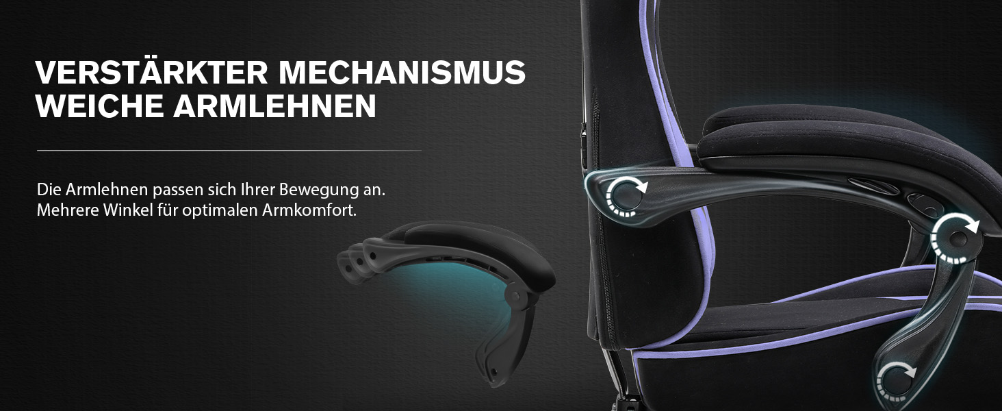 Ігровий крісло GTPLAYER з масажем, ергономічний, з підніжкою та підголівником, білий (фіолетовий, тканина)