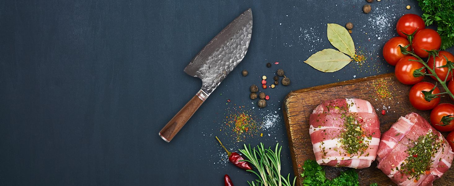 Ніж кухарський Wakoli Nussbaum Premium з лезом 20,5 см з дамаської сталі 67 шарів та ручкою з горіхового дерева | Ніж кухарський, професійний ніж для кухні