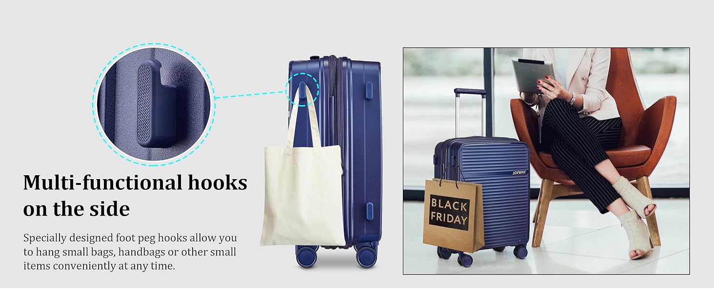 Набір валіз Joyway 4 шт. з жорстким корпусом та TSA-замком, розширюваний, синій колір