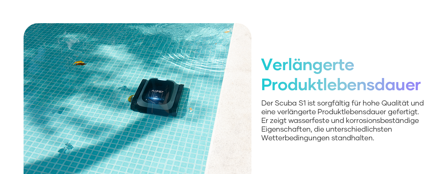 Робот-пилосос для басейну AIPER Scuba S1, бездротовий, очищення дна і стін, інтелектуальна навігація 2.0, 150 хв роботи, для басейнів до 150 м²