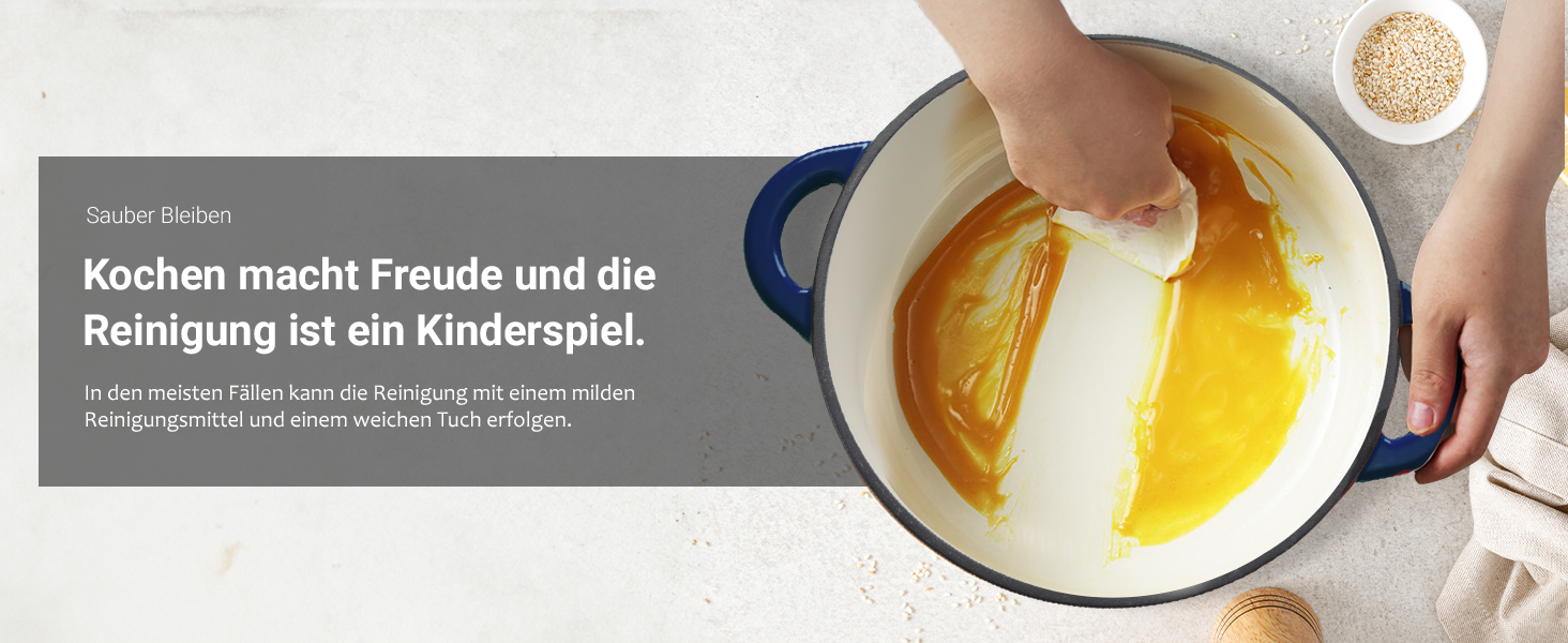 Чавунна казан-каструля Overmont з емалевим покриттям, 26 см, 5.2 л, індиго-синя — універсальний сотейник з кришкою для запікання та тушкування, підходить для духовки