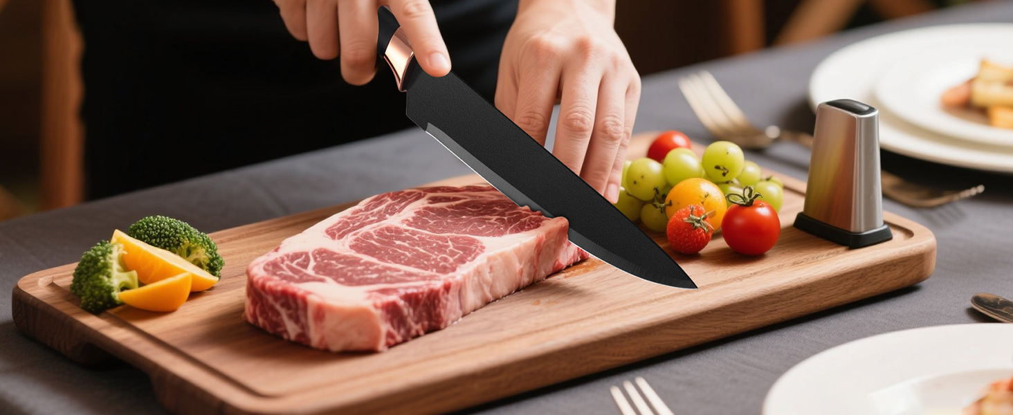 Набір ножів Makfoner 6 шт. з знімним бруском: кухонні ножі Сантоку, для хліба, кухонні, для чищення, універсальні, ножиці, з нержавіючої сталі, білий