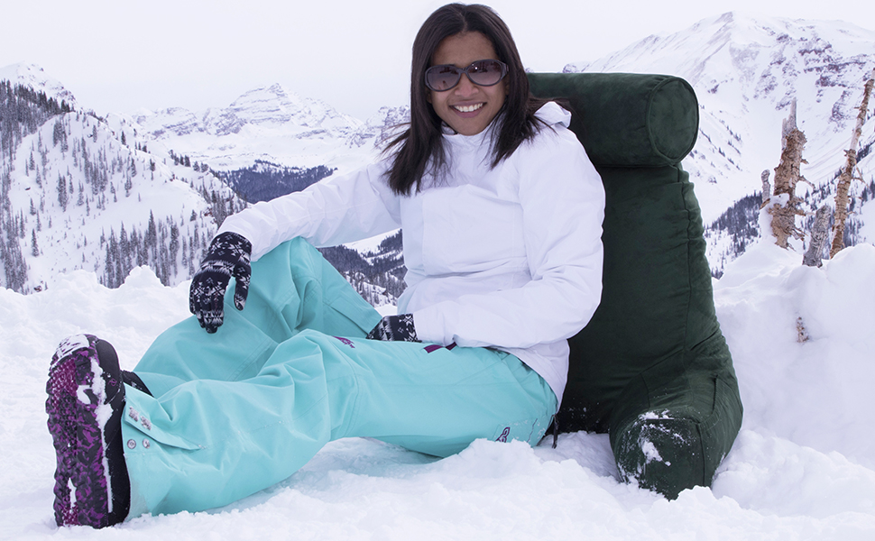 Подушка для чоловіка з підлокітниками - сіра, для читання та відпочинку в ліжку | Premium Memory Foam | Знімна подушка для шиї