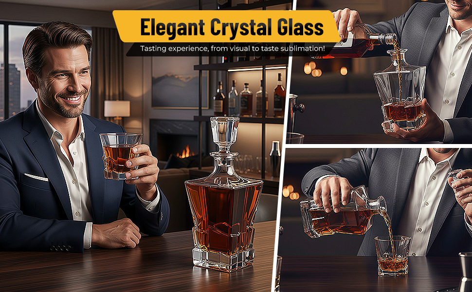 Набір віскі: декантик 800 мл, 2 келихи, 8 каменів. Подарунковий набір віскі для чоловіків