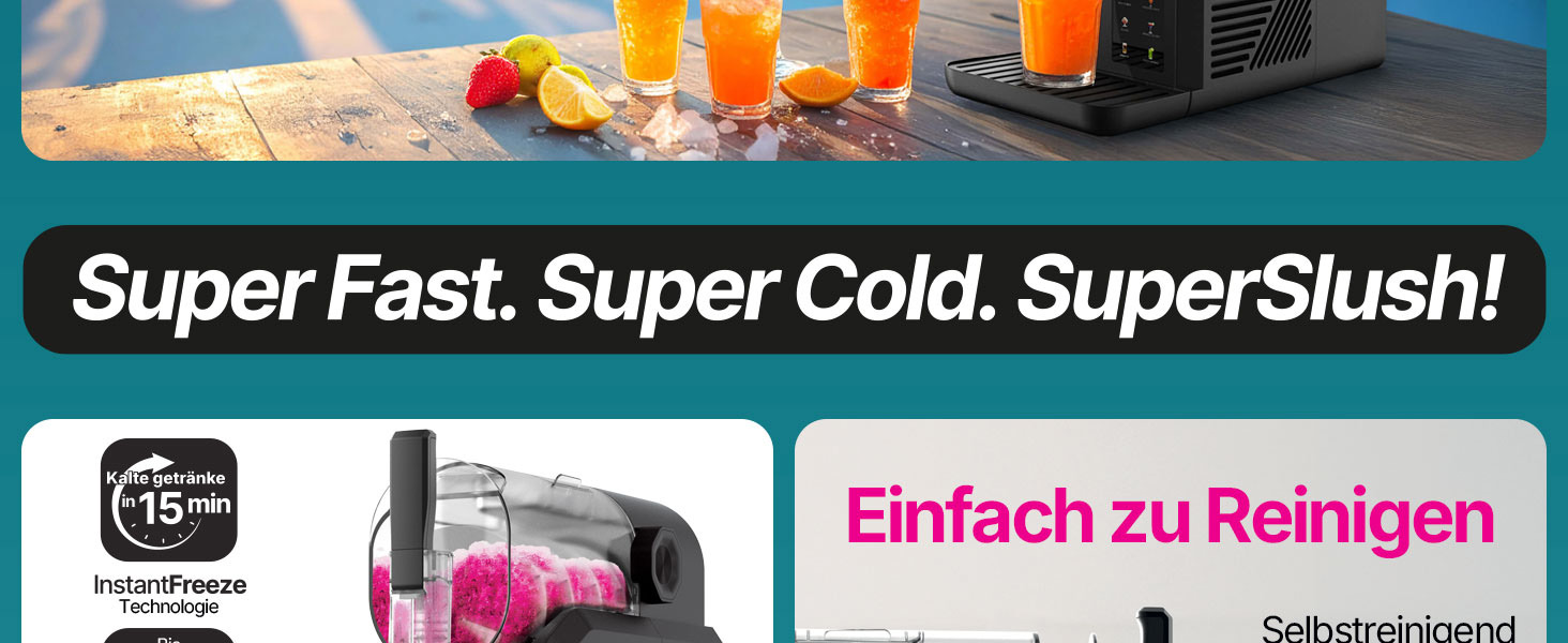 Машина для приготування сляшів, коктейлів та молочних коктейлів Seeger SuperSlush 2L 7-в-1