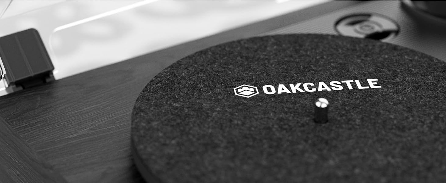 Вініловий програвач Oakcastle TT100 з Bluetooth 5.0, AUX, RCA, вбудованими динаміками, ретро-дизайн, адаптер 45 RPM, програвач платівок преміум-якості